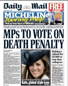 Daily Mail front page 4th August 2011